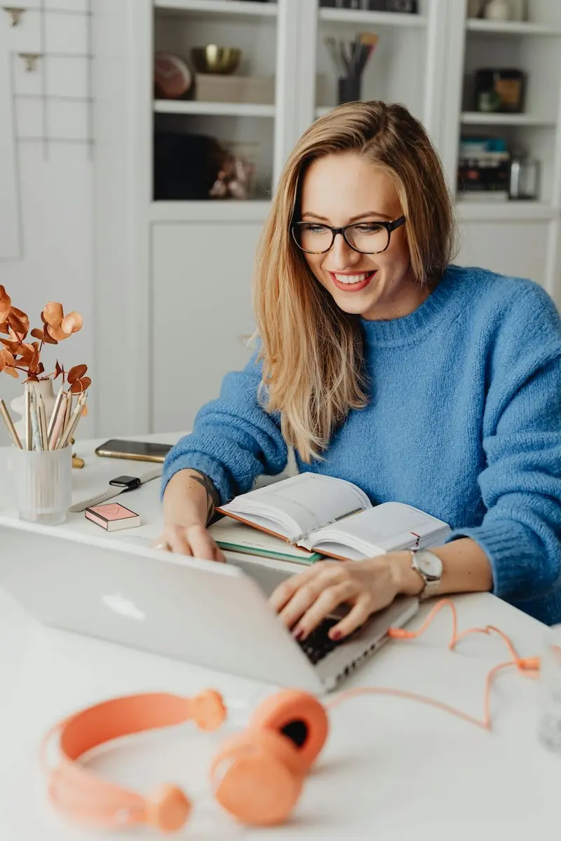Woman using laptop